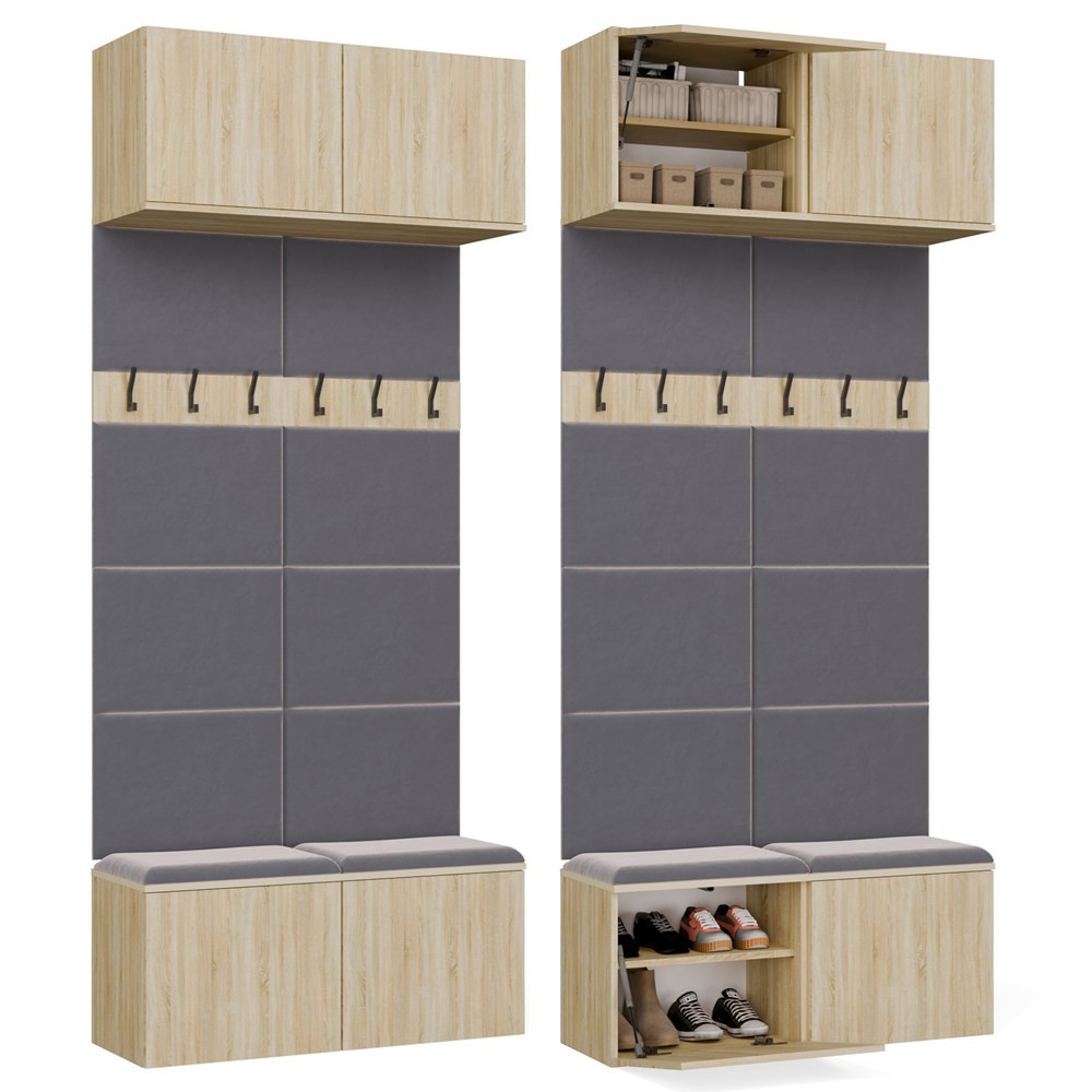 TP Living Předsíňová stěna HAGA 2W 100 cm dub Sonoma - Obrázek 2