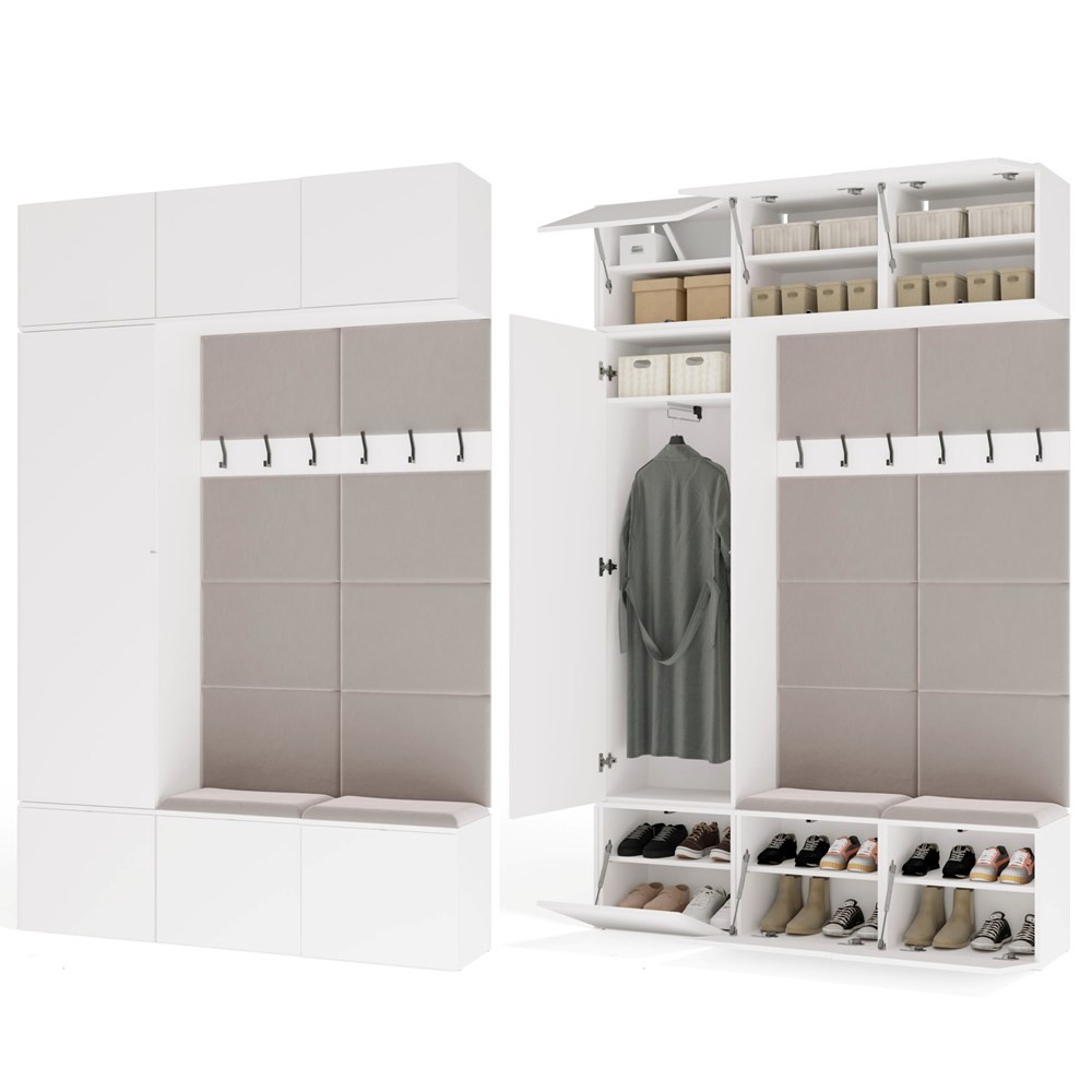 TP Living Předsíňová stěna Haga 1Sz2W 150 cm bílá - Obrázek 2