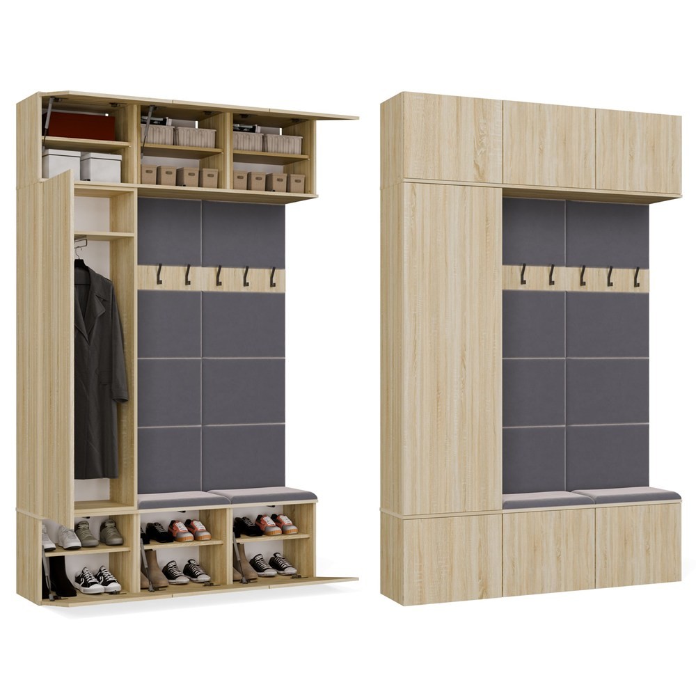 TP Living Předsíňová stěna Haga 1Sz2W 150 cm dub Sonoma - Obrázek 2