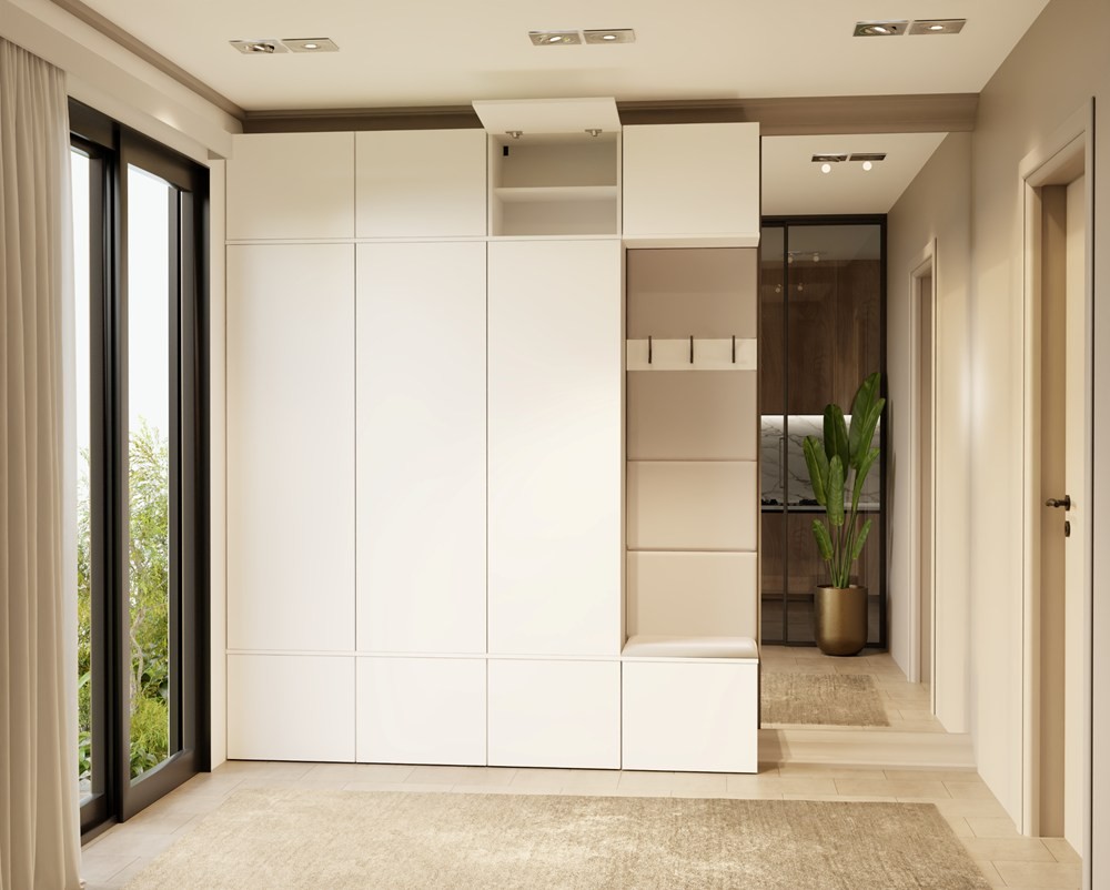 TP Living Předsíňová stěna Haga 3Sz1W 200 cm bílá - Obrázek 2