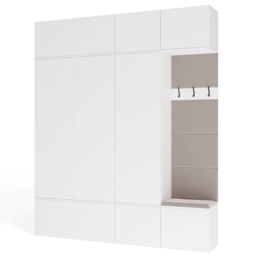 TP Living Předsíňová stěna Haga 3Sz1W 200 cm bílá
