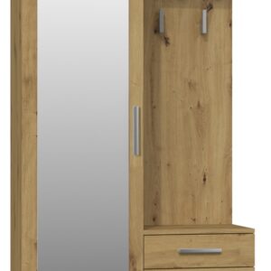TP Living Předsíňová stěna se zrcadlem a šuplíky- DUO- DUB artisan