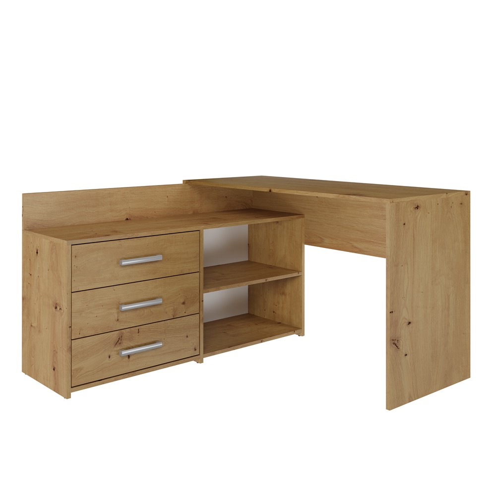 TP Living Rohový psací stůl + komoda DANY levý dub artisan