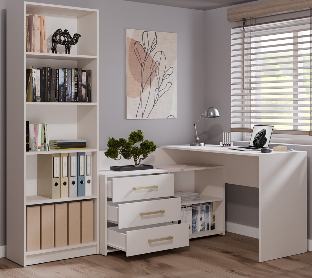 TP Living Rohový psací stůl + komoda DANY levý kašmírový - Obrázek 2
