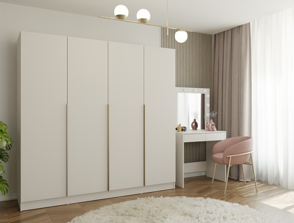 TP Living Šatní skříň SENSO 4D 200 cm kašmírová - Obrázek 2