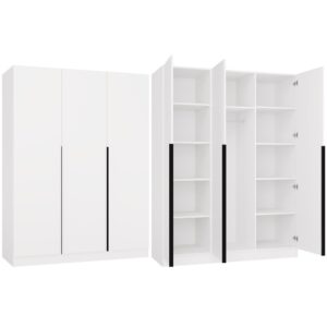 TP Living Šatní skříň Senso 3D 150 cm bílá/černá