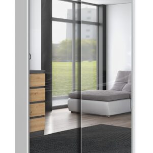 TP Living Šatní skříň se 2 zrcadly IGA 120 cm bílá