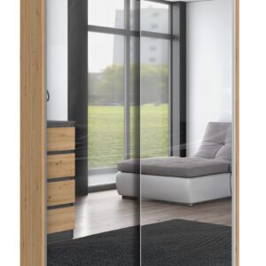 TP Living Šatní skříň se 2 zrcadly IGA 120 cm dub artisan