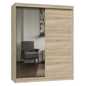 TP Living Šatní skříň se zrcadlem Iga 160 cm dub Sonoma