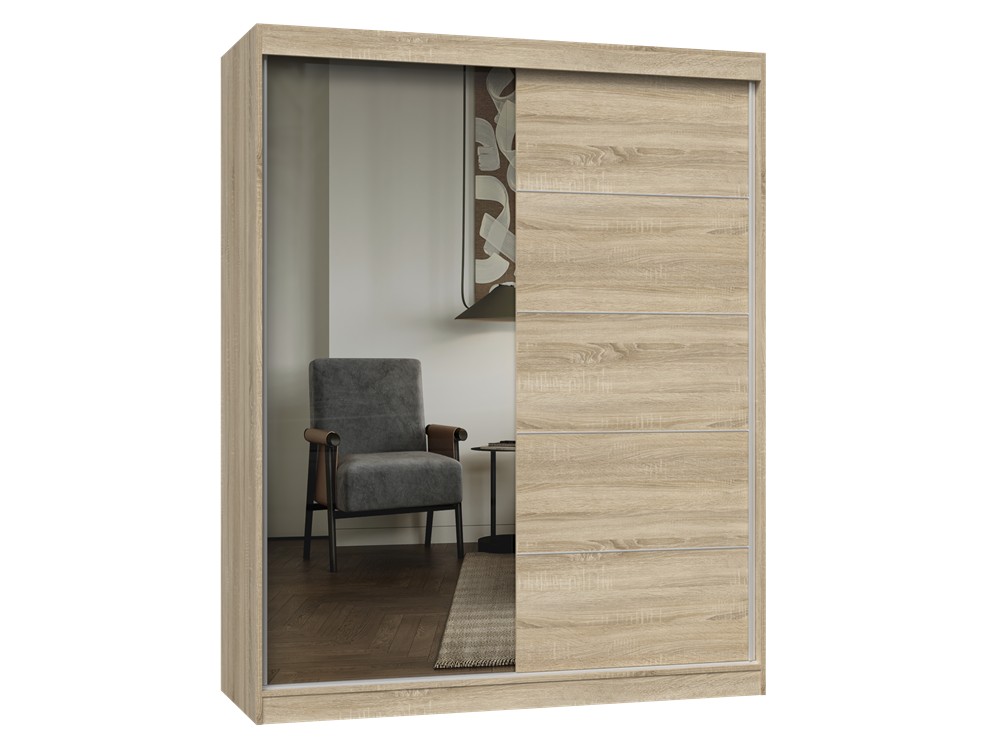 TP Living Šatní skříň se zrcadlem Iga 160 cm dub Sonoma II