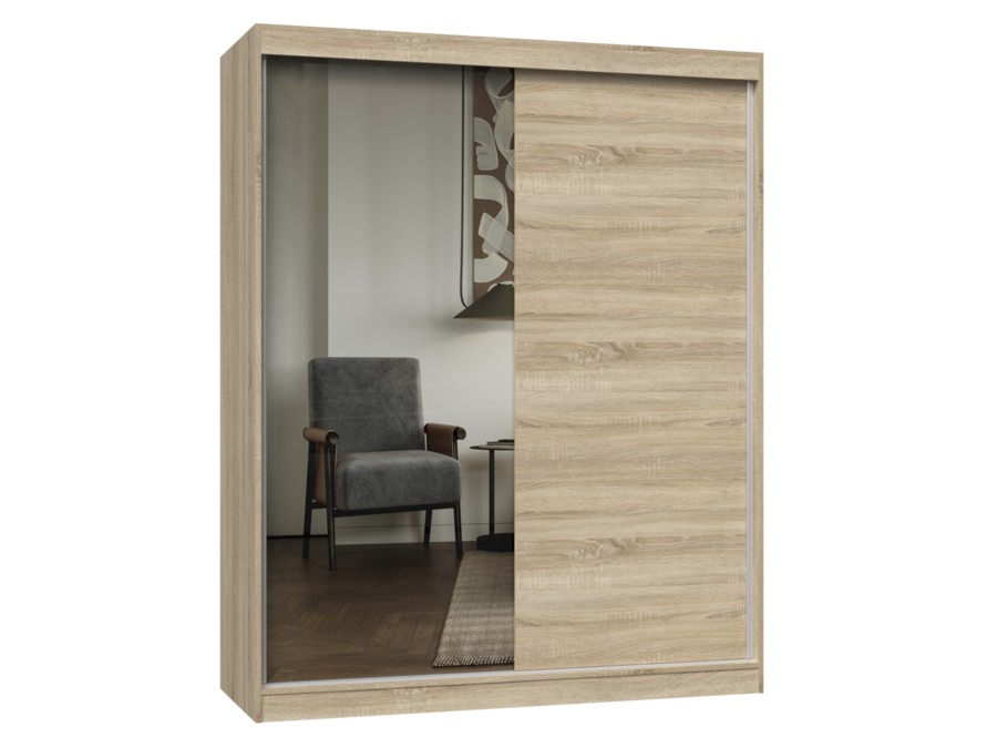 TP Living Šatní skříň se zrcadlem Iga 160 cm dub Sonoma
