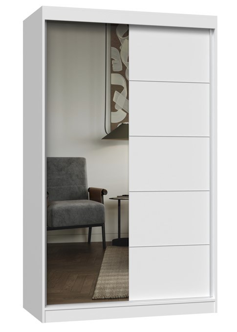 TP Living Šatní skříň se zrcadlem Iga A/C 120 cm bílá