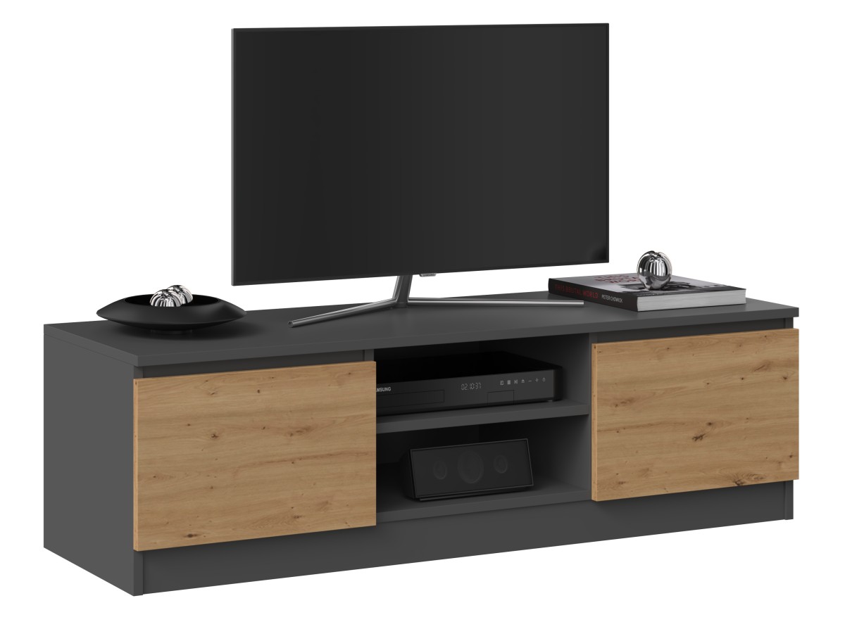 TP Living TV stolek Malwa 120 cm antracit/dub artisan