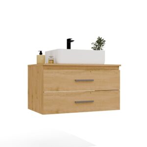 TP Living Závěsná skříňka pod umyvadlo s deskou Nel 2S 80 cm dub Artisan