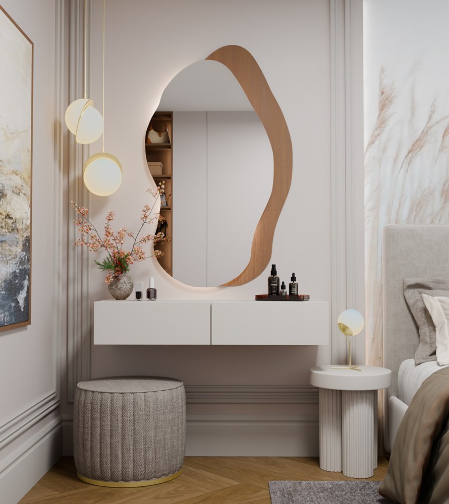TP Living Závěsný toaletní stolek MIKA 110 cm kašmírový - Obrázek 2