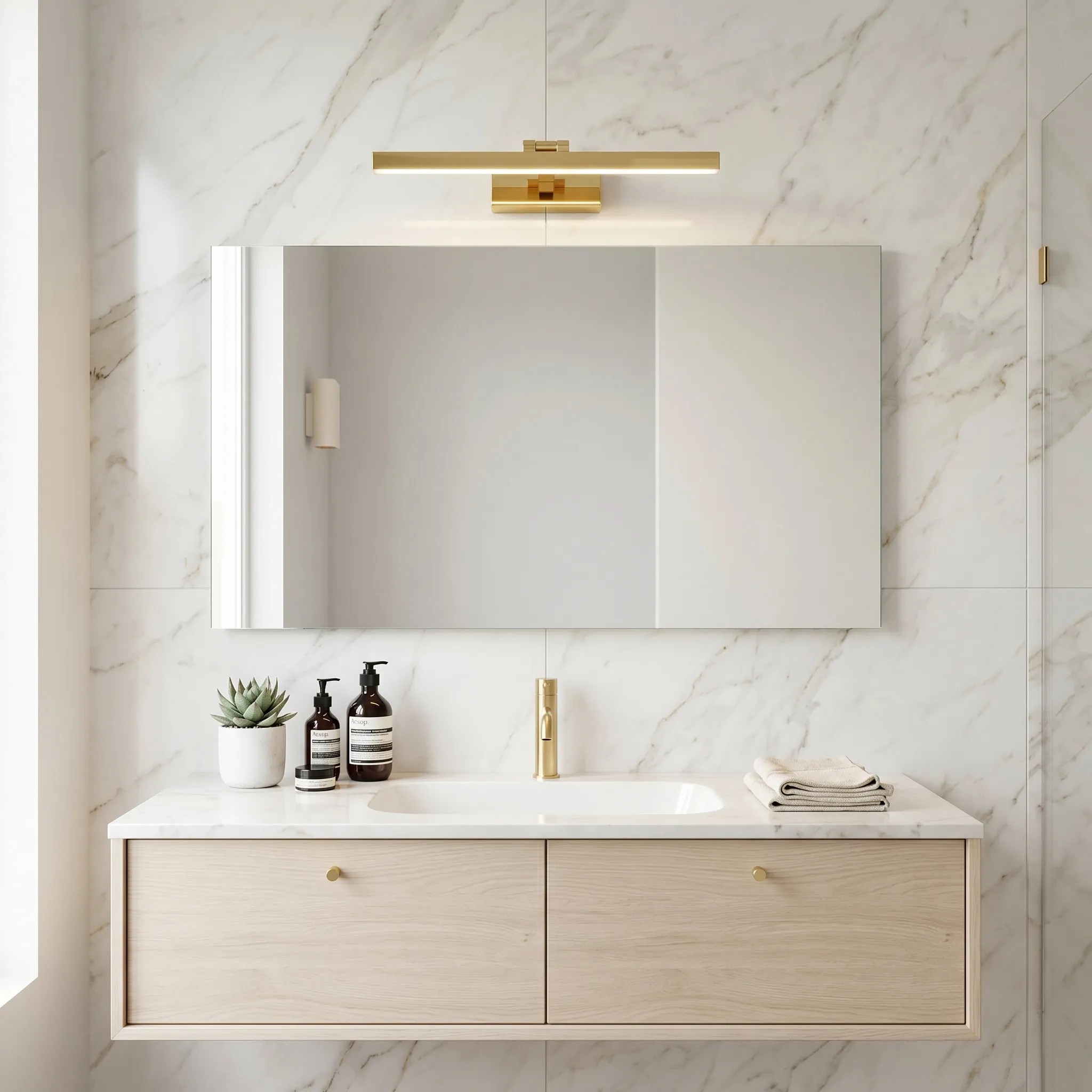 Toolight Koupelnové nástěnné LED osvětlení APP1860-1W 40cm zlatá - Obrázek 2