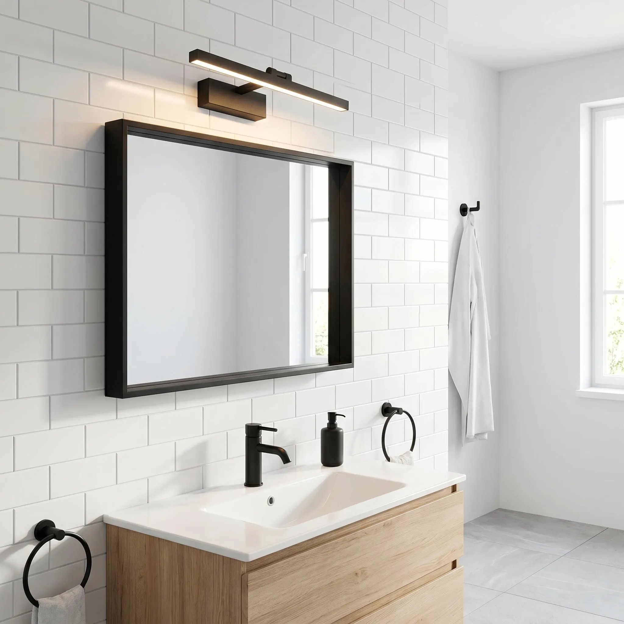 Toolight Koupelnové nástěnné LED osvětlení APP1866-1W 40 cm černá - Obrázek 2
