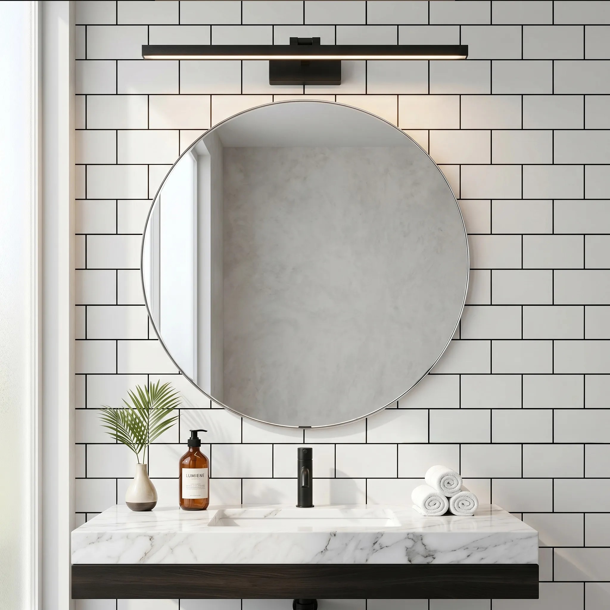 Toolight Koupelnové nástěnné LED osvětlení APP1868-1W 80 cm černá - Obrázek 2