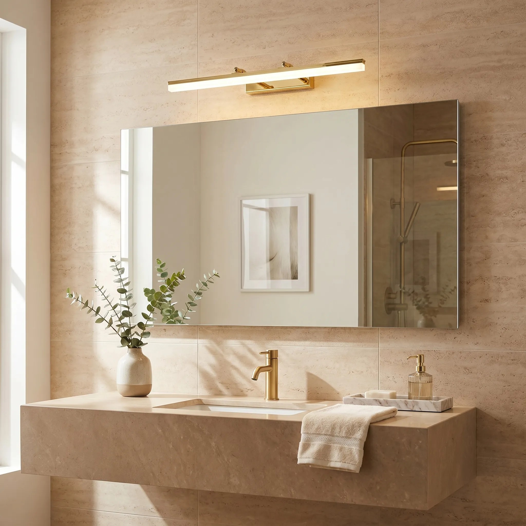 Toolight Koupelnové nástěnné LED osvětlení APP1873-1W 60cm zlatá - Obrázek 2
