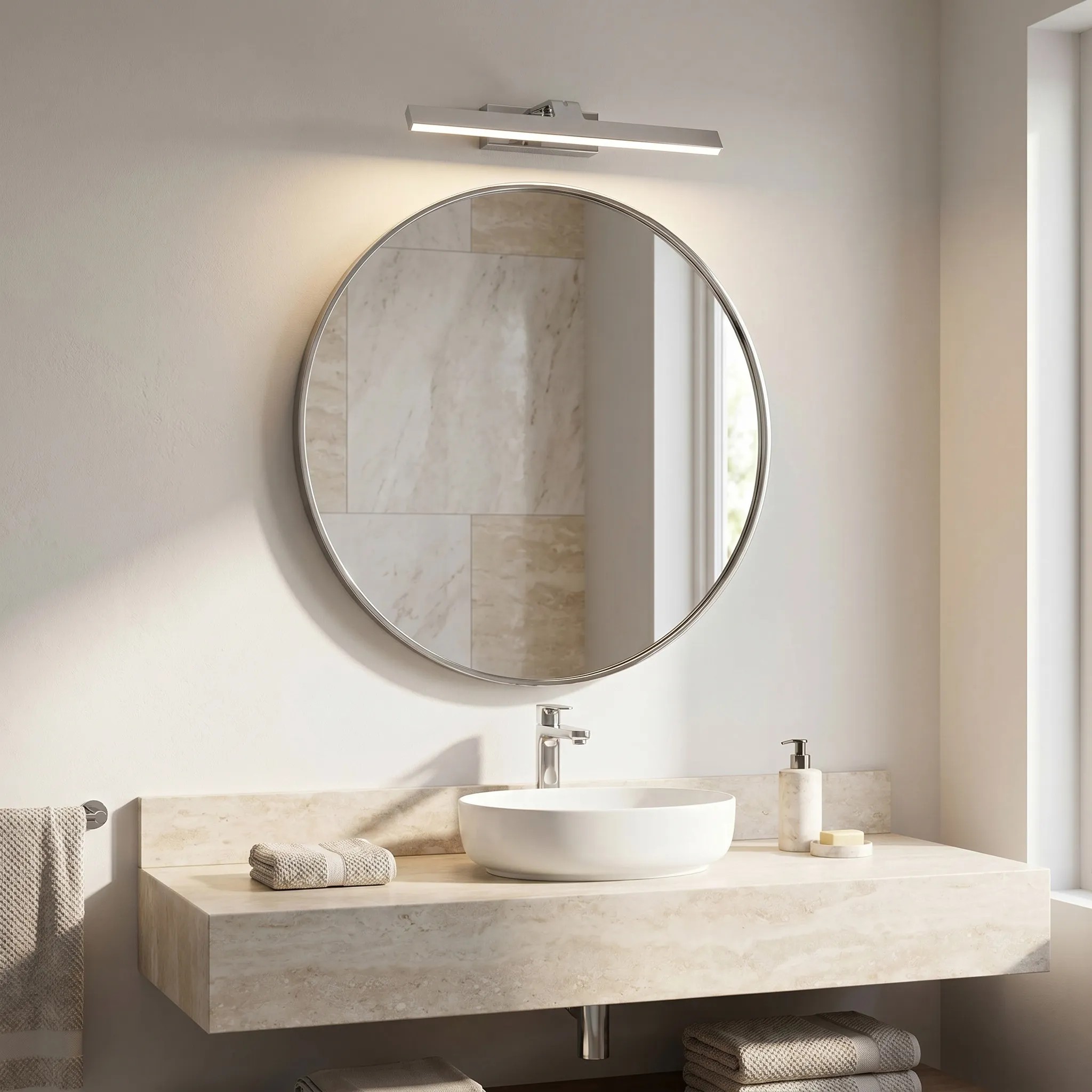 Toolight Koupelnové nástěnné LED osvětlení SWE001-1W 43cm chrom - Obrázek 2