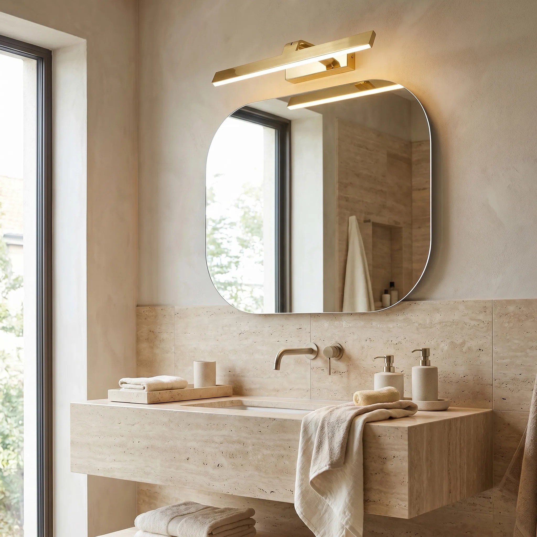 Toolight Koupelnové nástěnné LED osvětlení SWE004-1W 43cm zlatá - Obrázek 2