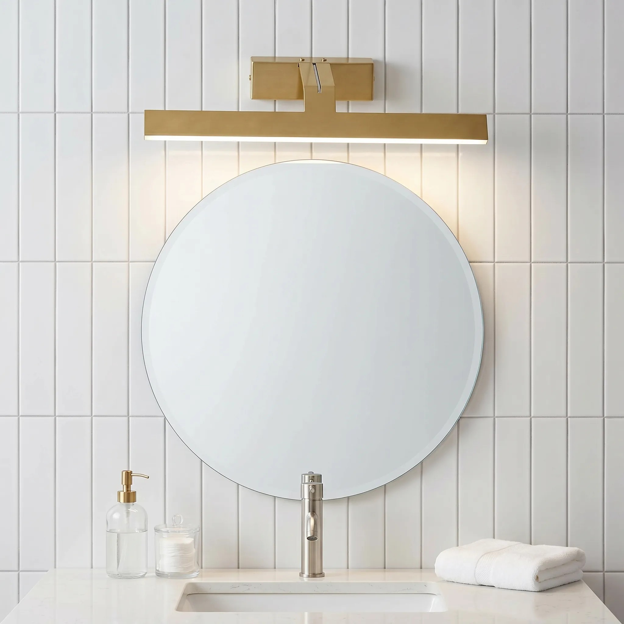 Toolight Koupelnové nástěnné LED osvětlení SWE007-1W 43cm kartáčovaná zlatá - Obrázek 2