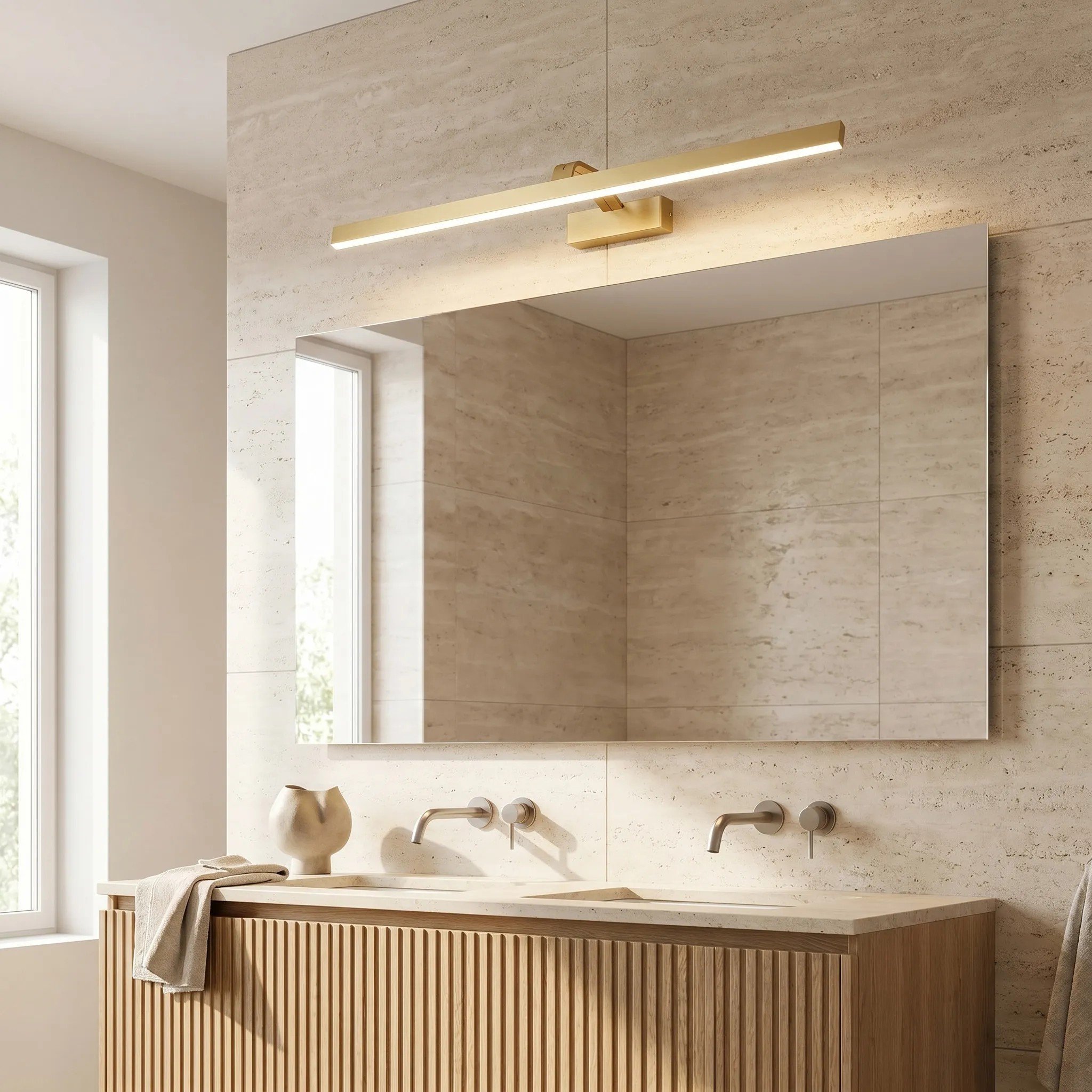 Toolight Koupelnové nástěnné LED osvětlení SWE009-1W 73cm kartáčovaná zlatá - Obrázek 2