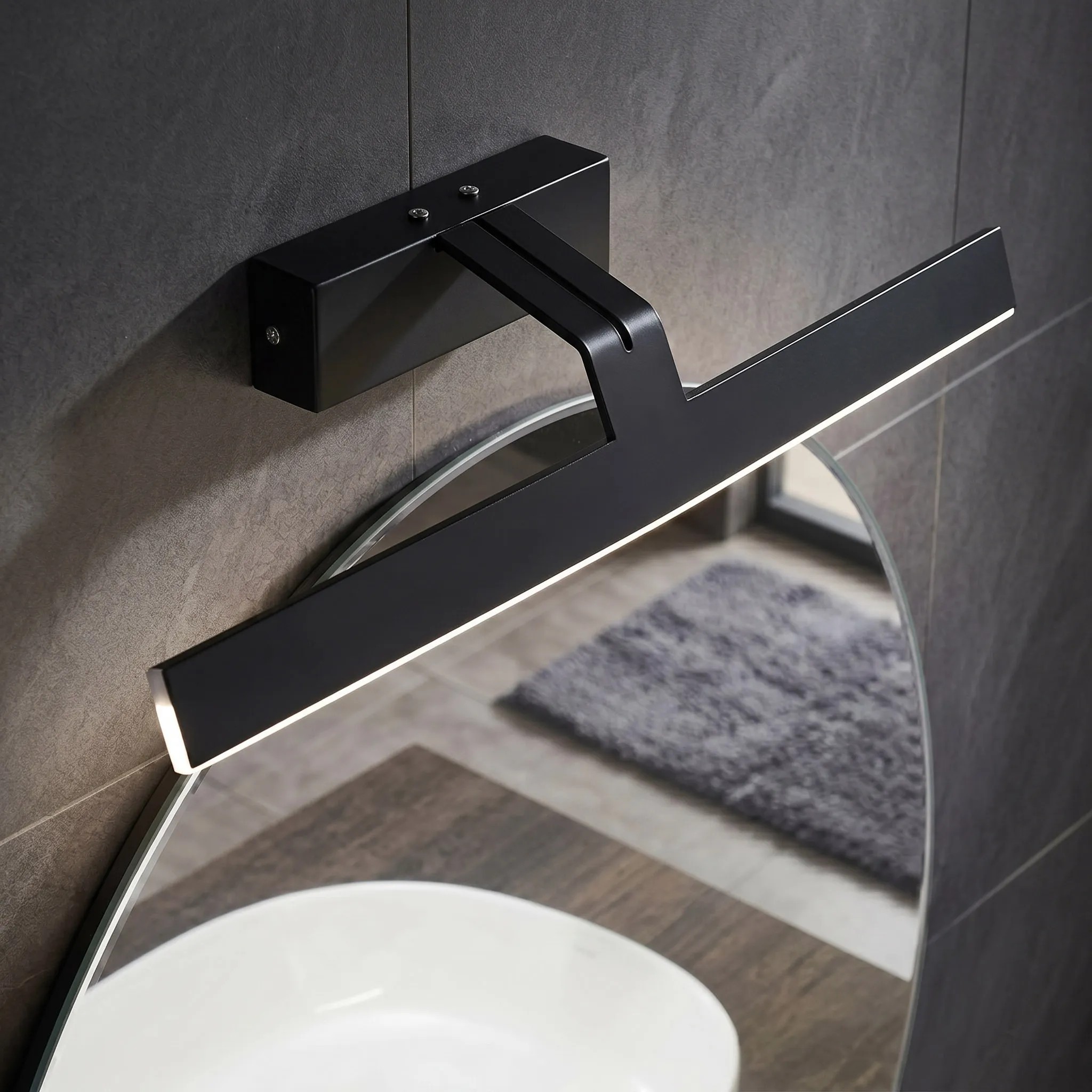 Toolight Koupelnové nástěnné LED osvětlení SWE010-1W 43cm černá - Obrázek 2