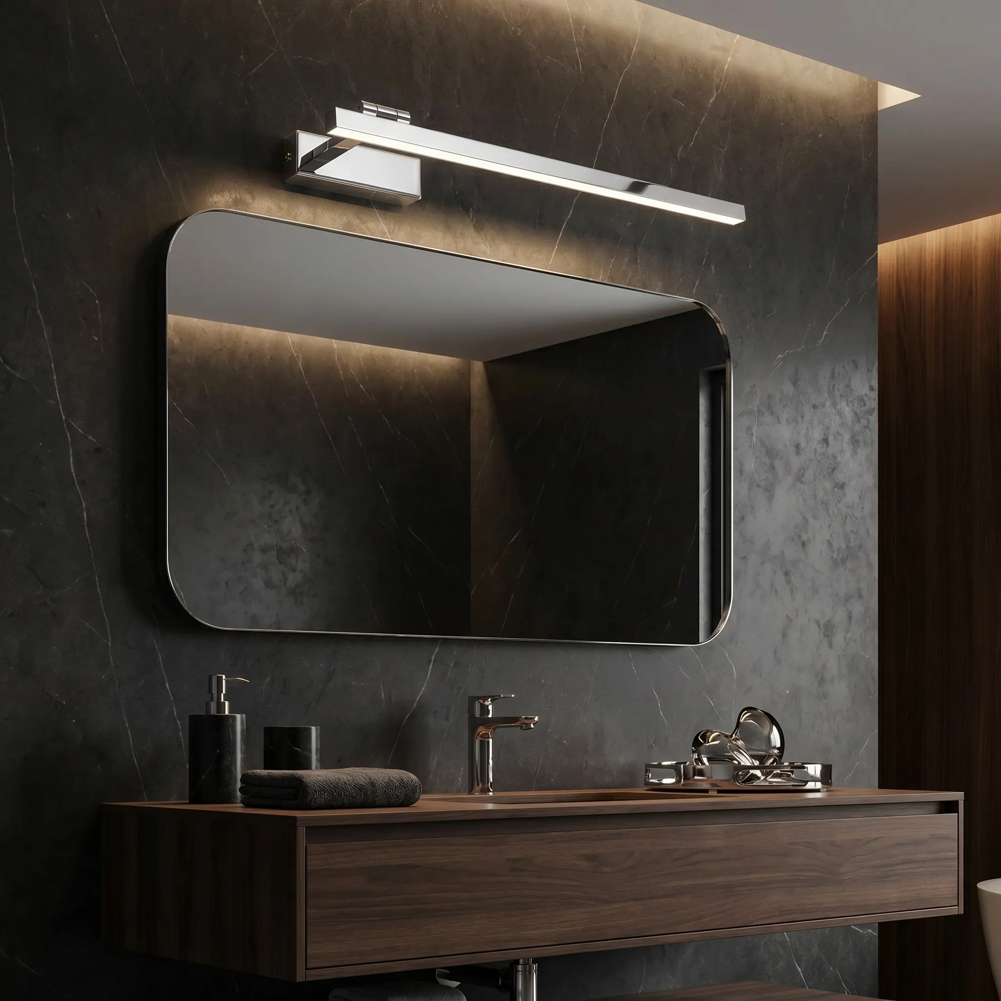 Toolight Koupelnové nástěnné LED osvětlení SWE029-1W 60cm chrom - Obrázek 2