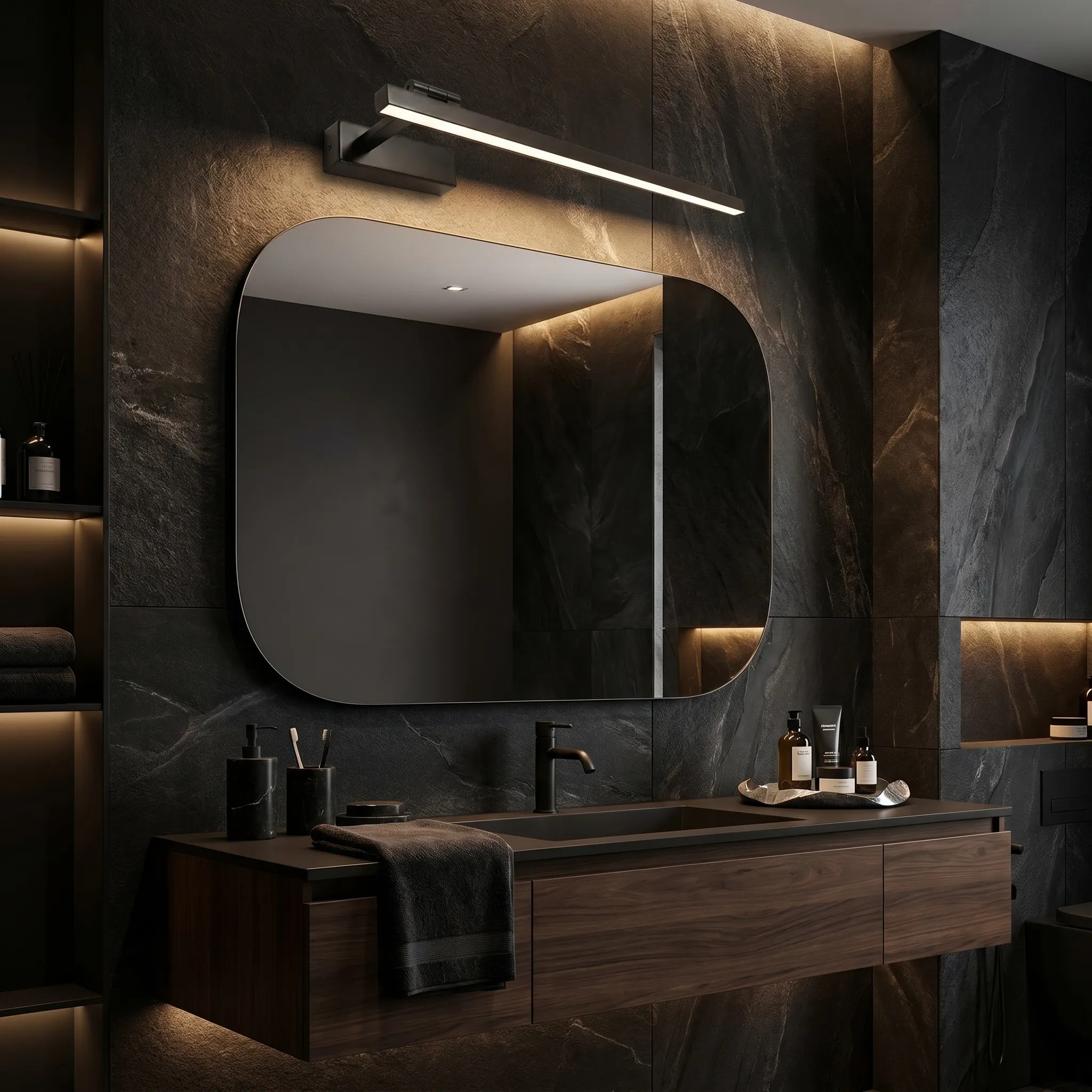 Toolight Koupelnové nástěnné LED osvětlení SWE035-1W 60cm černá - Obrázek 2