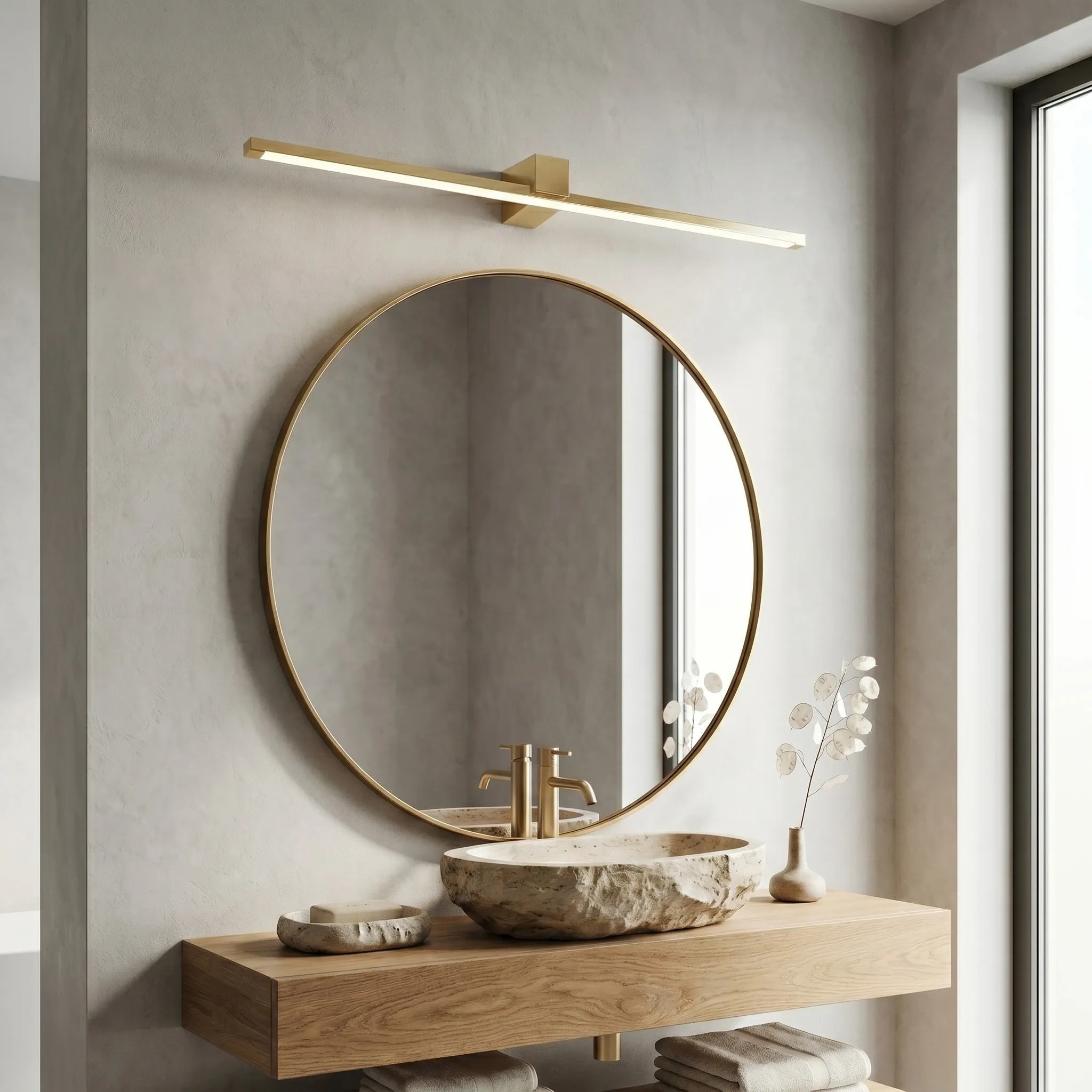 Toolight Koupelnové nástěnné LED osvětlení SWE045-1W 80 cm zlatá - Obrázek 2