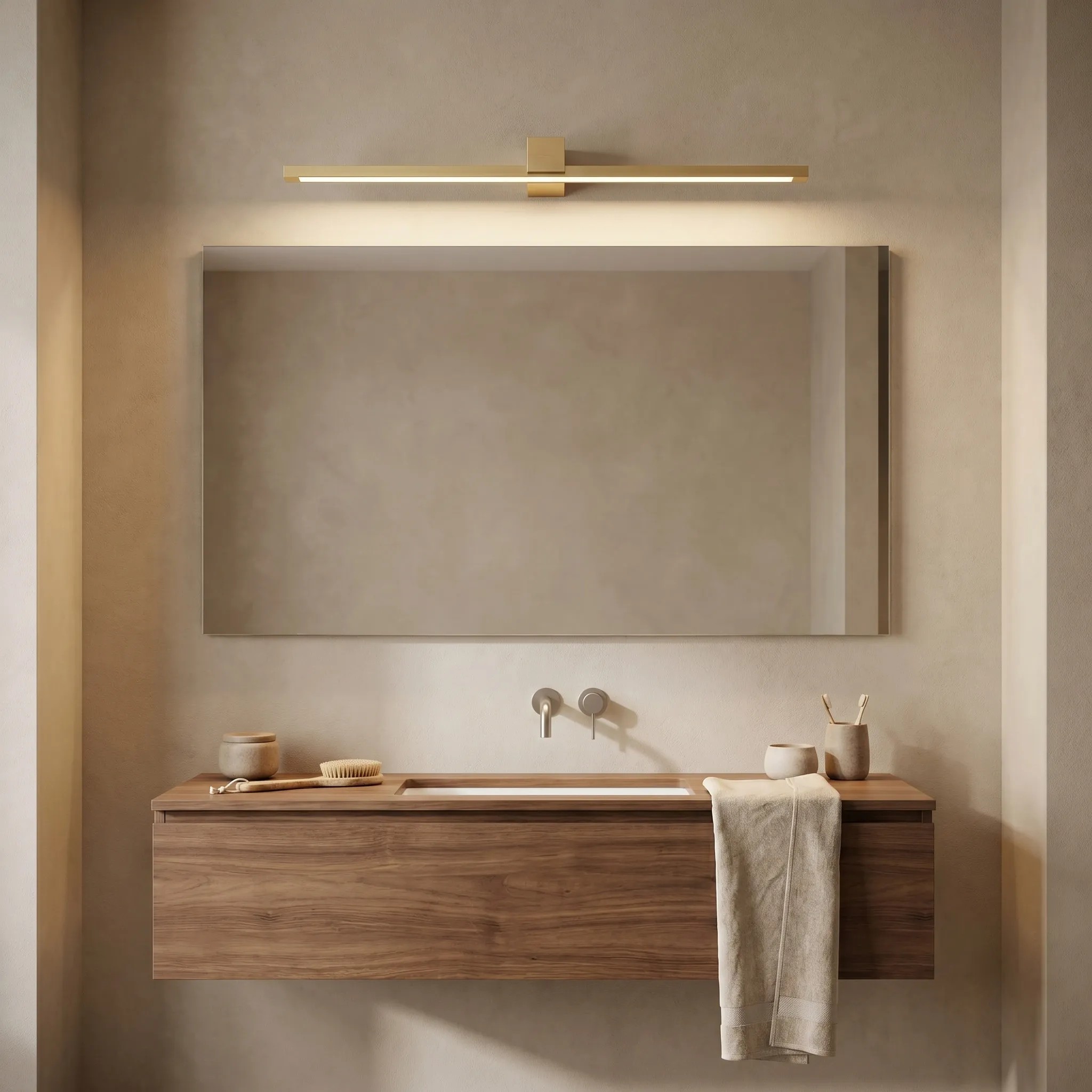 Toolight Koupelnové nástěnné LED osvětlení SWE048-1W 80cm zlatá kartáčovaná - Obrázek 2