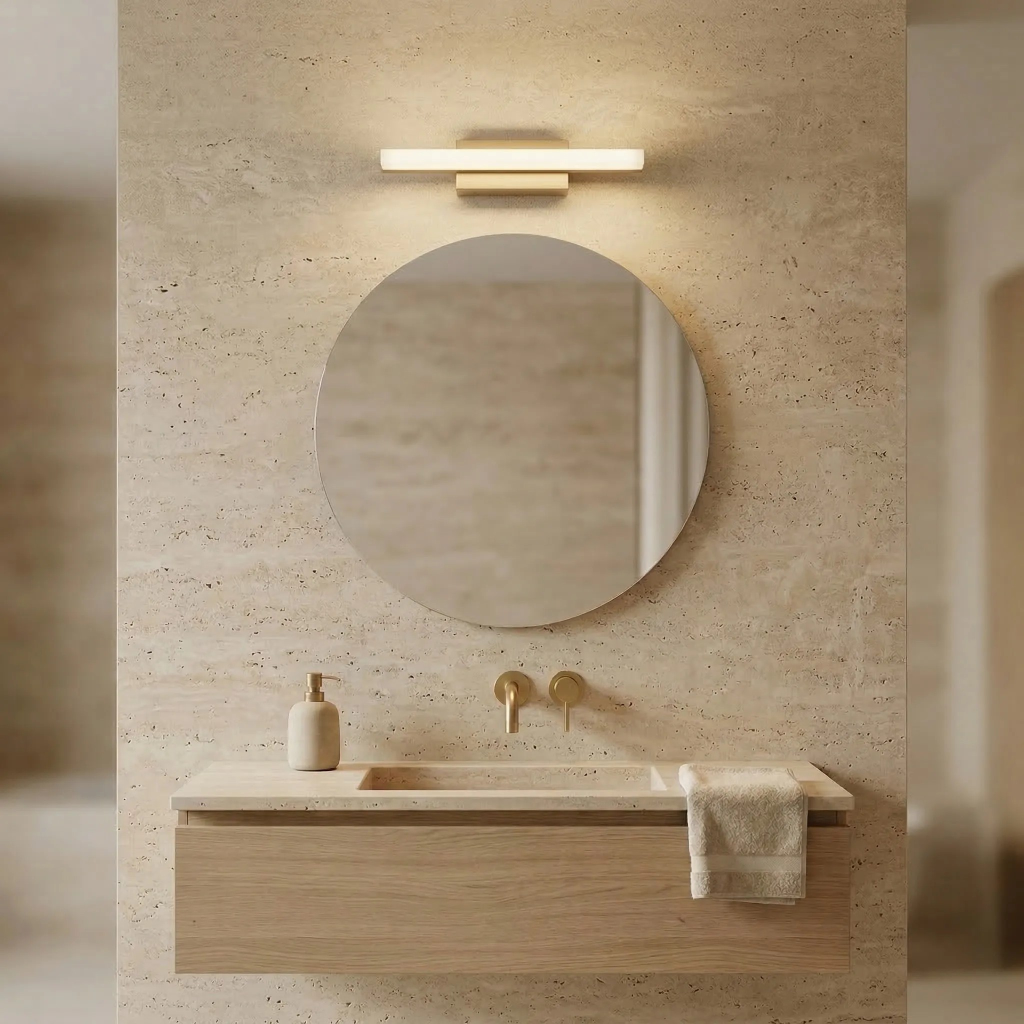 Toolight Nástěnné LED osvětlení 42CM APP1851-1W kartáčovaná zlatá - Obrázek 2