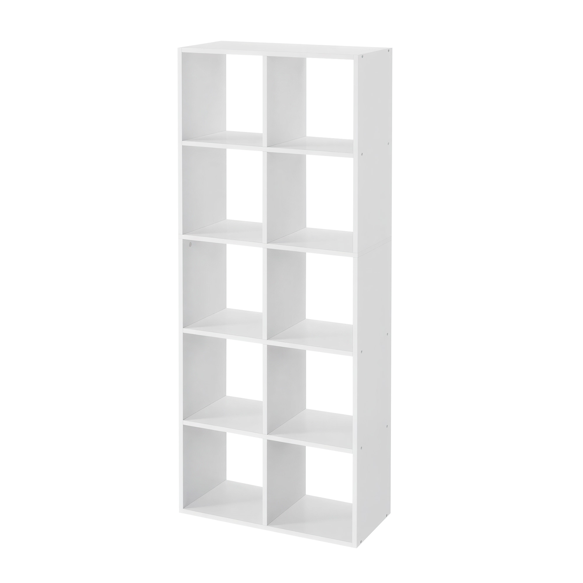 VASAGLE Knihovna s 10 kostkami skandinávský styl 66 x 162 x 30 cm bílá - Obrázek 2