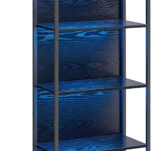 VASAGLE Regál s LED osvětlením polic 60 x 179 x 30 cm černý
