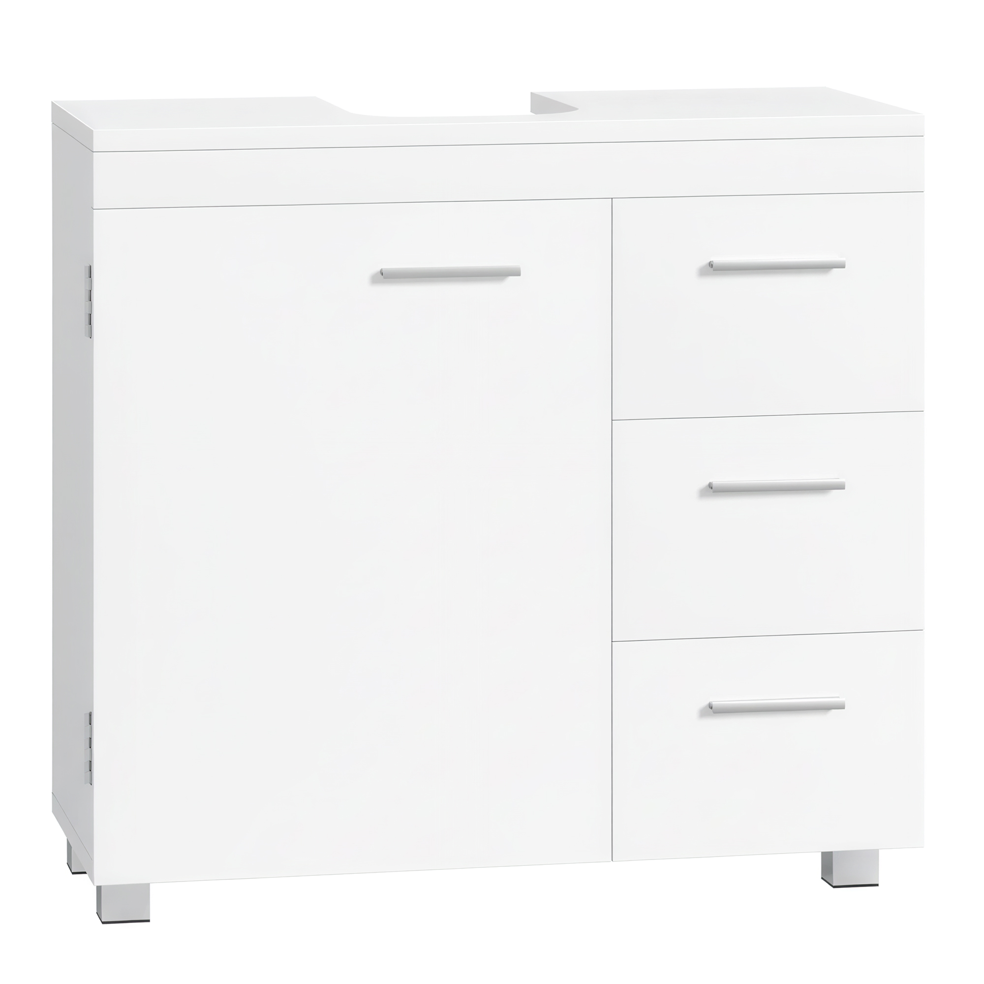 VASAGLE Skříňka pod umyvadlo se 3 zásuvkami 70 x 64 x 30 cm bílá - Obrázek 2
