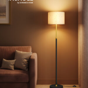 VASAGLE Stojací lampa s nastavitelnou výškou 140-170 cm zlatá černá