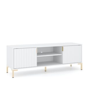 Vivaldi TV stolek Flinn 140 cm bílý/zlatý