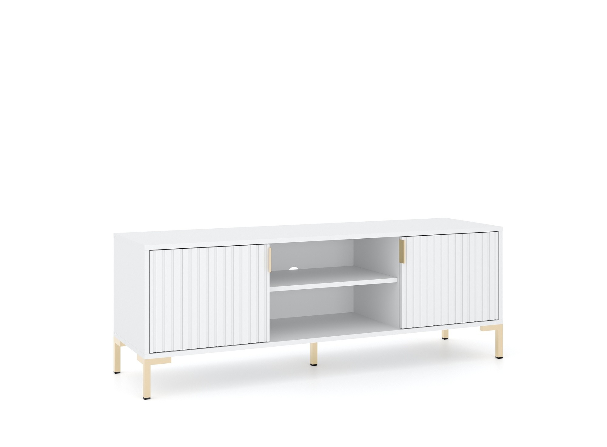 Vivaldi TV stolek Flinn 140 cm bílý/zlatý