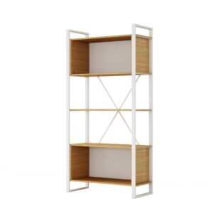 Vysoký kancelářský regál Houseland Nuvia Stack 90 cm dub/bílý