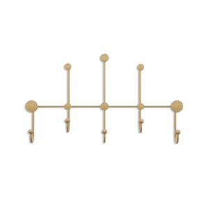 Wallity Nástěnný kovový věšák Iyon 80 cm zlatý