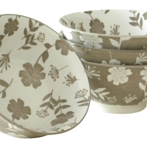 PROHOME - Miska na polévku květy porcelánová, sada 4ks
