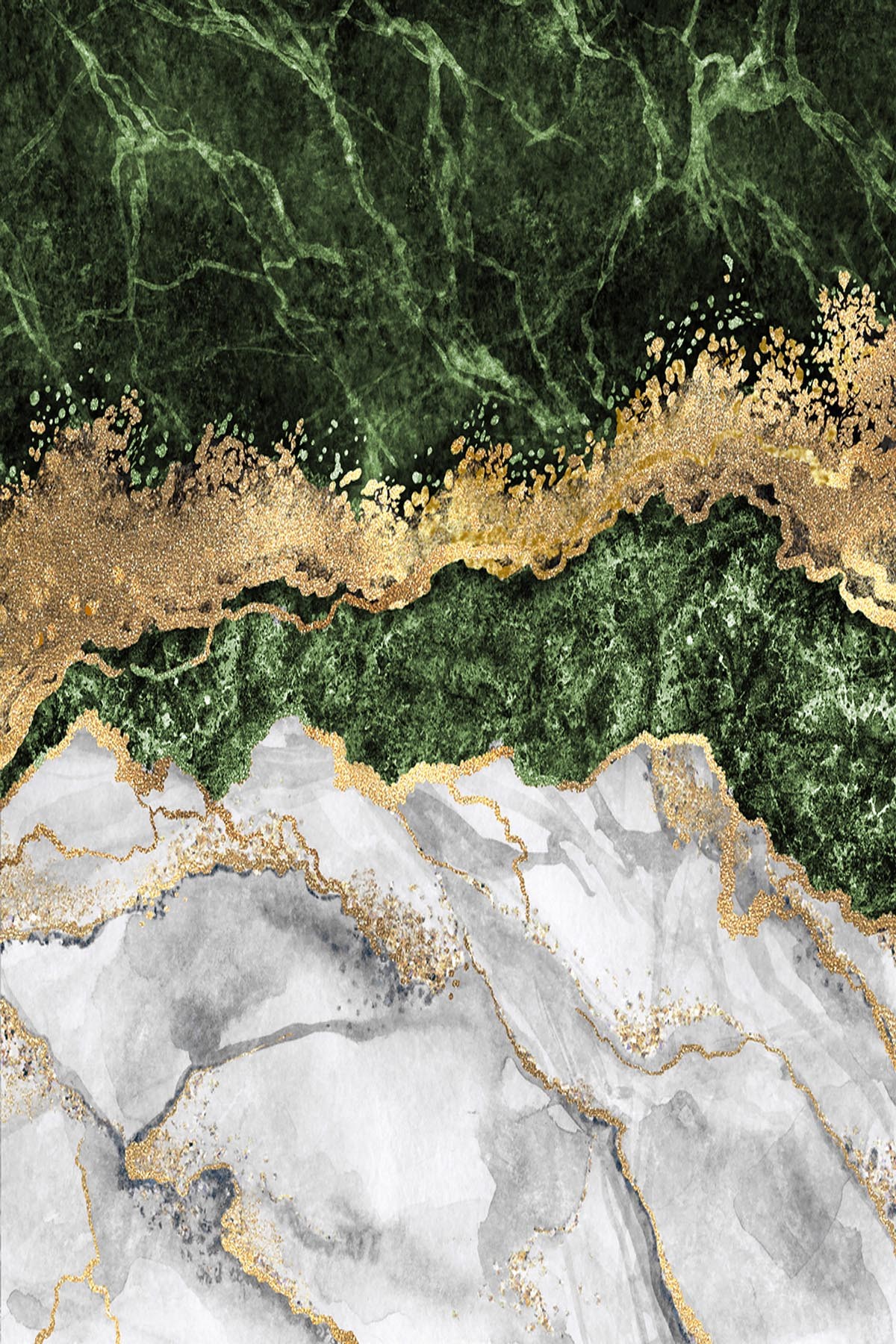 ASIR Koberec (180 x 280) HMNT780 zelený a zlatý mramor - Doprodej - Obrázek 2