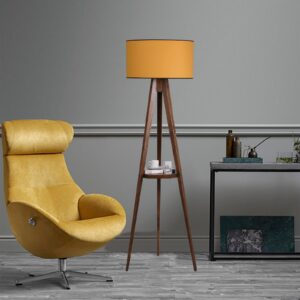 ASIR Stojací lampa HARDAL ořech hořčicová