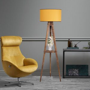 ASIR Stojací lampa LAMBADER hnědá hořčicová