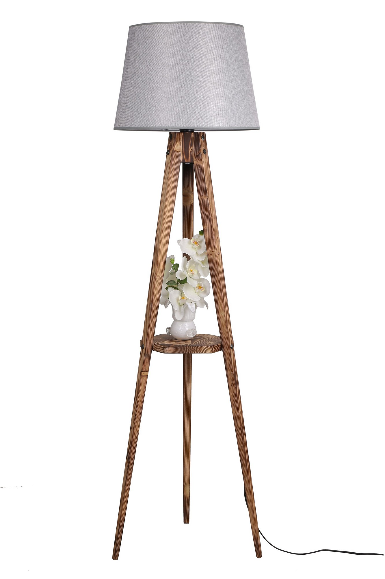 ASIR Stojací lampa LAMBADER hnědá šedá - Obrázek 2