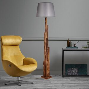 ASIR Stojací lampa LAMBADER hnědá šedá
