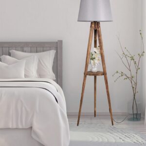 ASIR Stojací lampa LAMBADER hnědá šedá