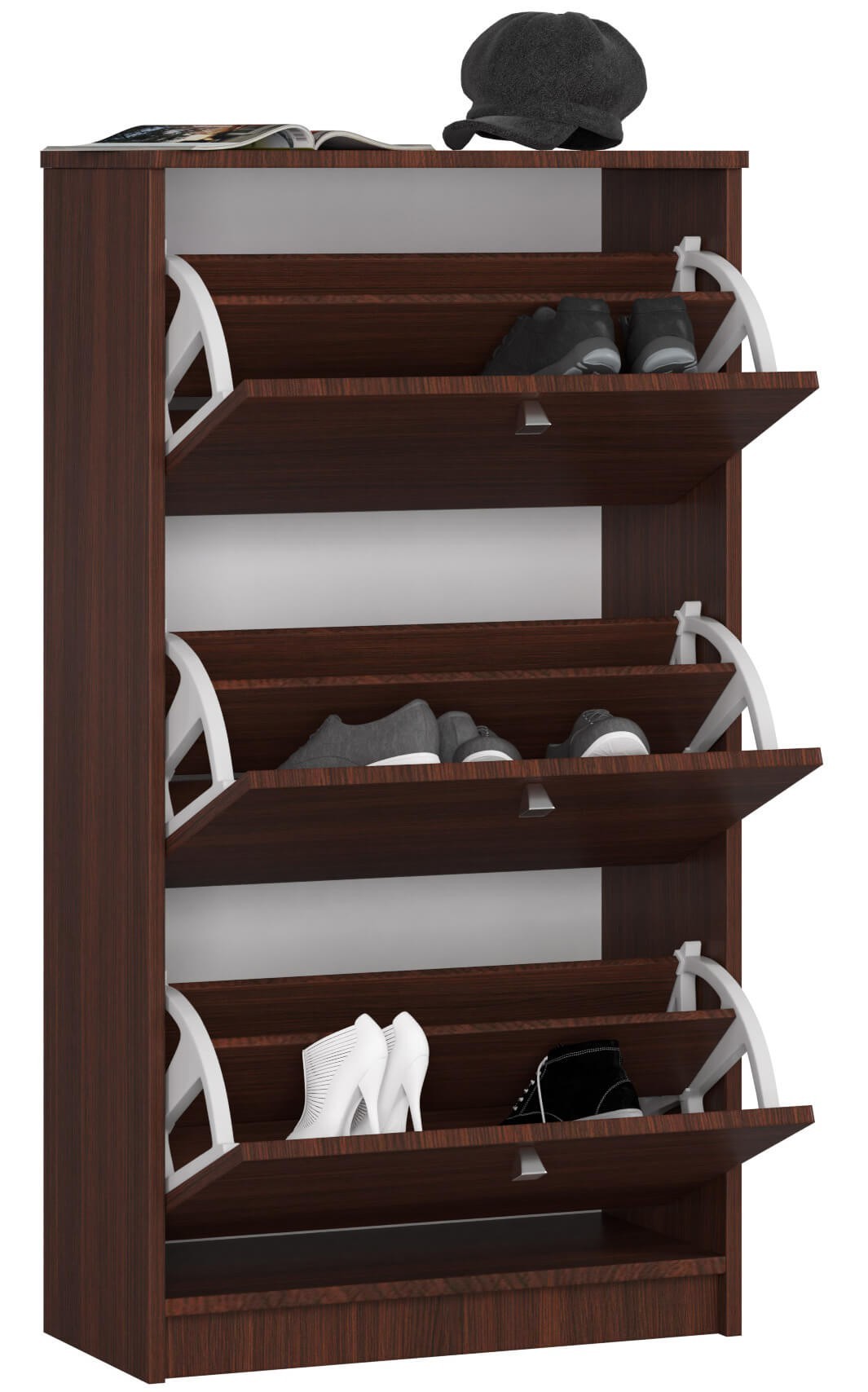 Ak furniture Botník Marienne 60 cm - 3 dvířka wenge - Obrázek 2