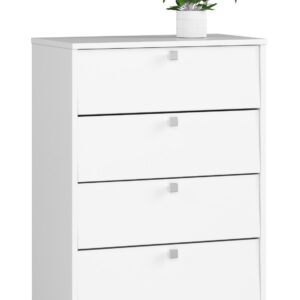 Ak furniture Botník Rubin 66 cm - 4 dvířka bílý
